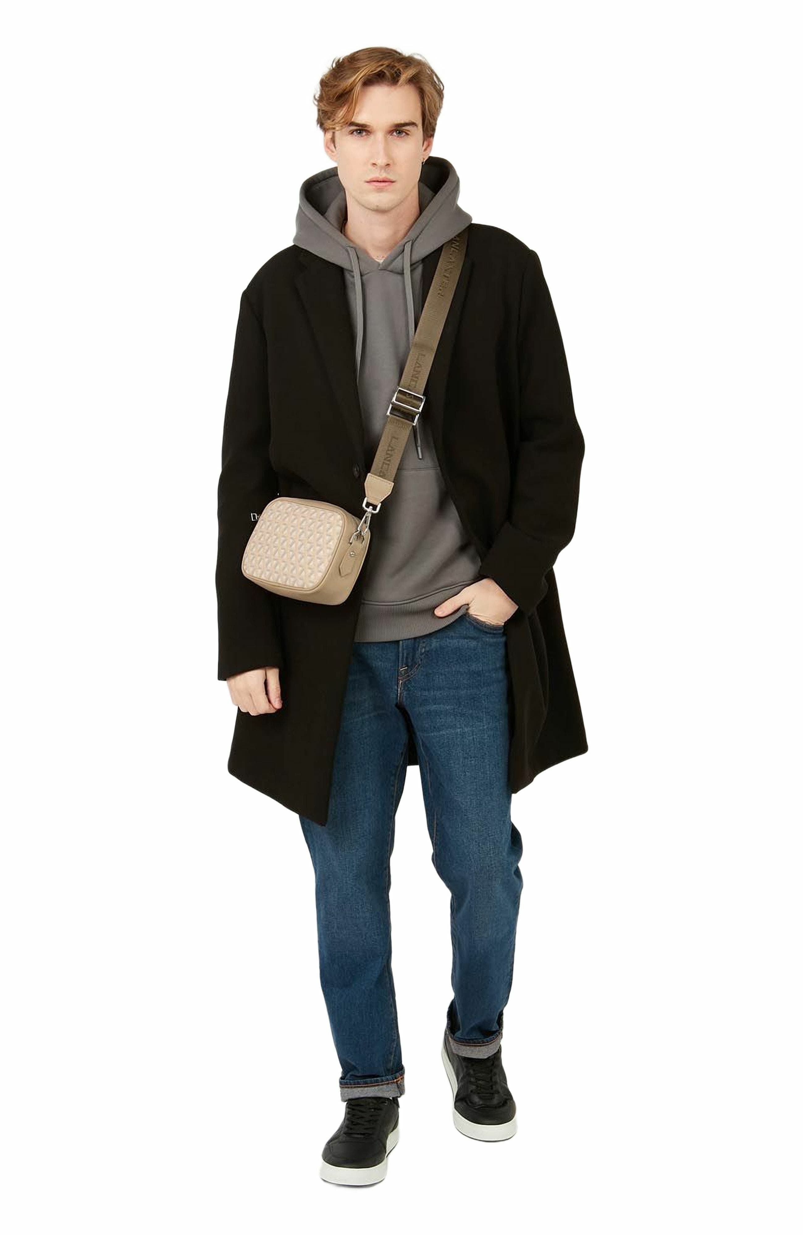 Lancaster Zipped Crossbody Bag Ikon IT, Alternate, color, Beige