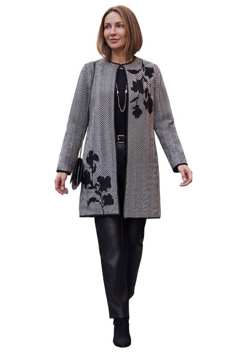 Jacquard Coatigan Sweater Jacket