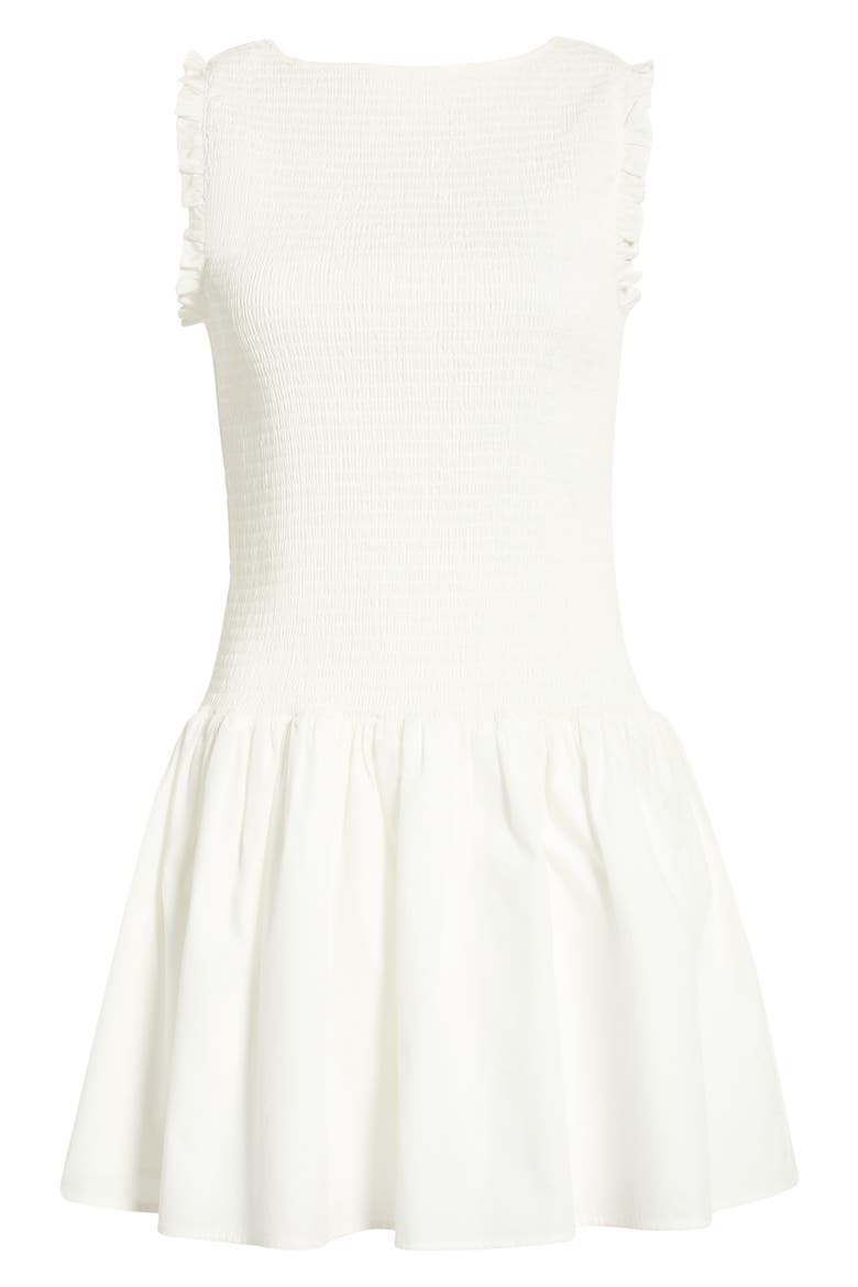 Esme Smocked Poplin Minidress, Alternate, color, IVORY