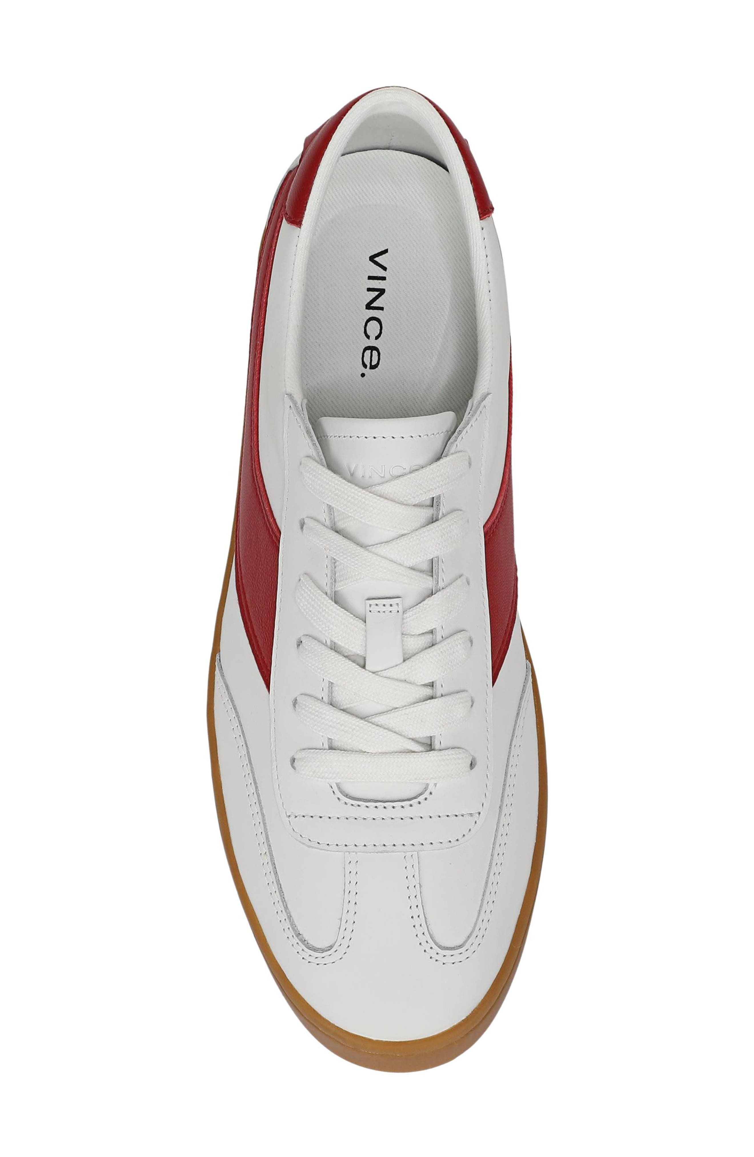 Korrin Sneaker, Alternate, color, CHALK WHITE/DEEP CRIMSON