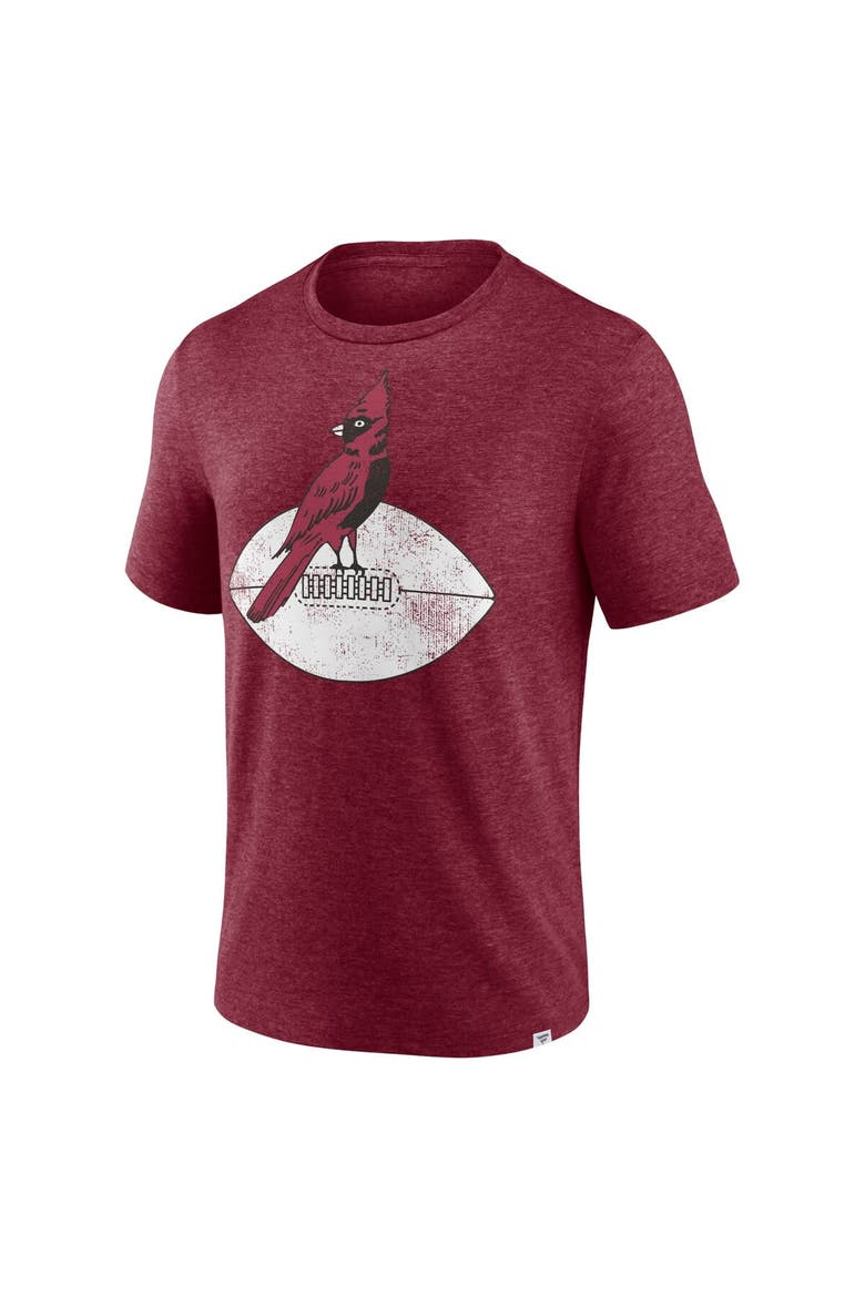 Men's Fanatics Branded Heather Cardinal Arizona Cardinals Oval Bubble Tri-Blend T-Shirt, Alternate, color, Heather Red