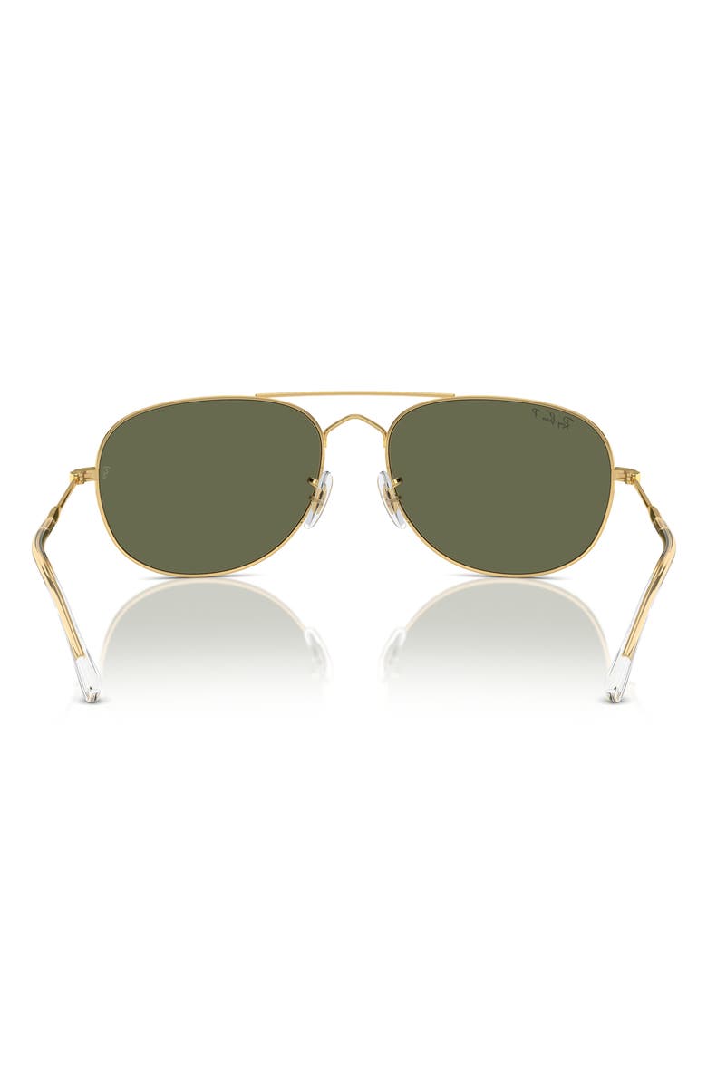 Ray-Ban Bain Bridge 60mm Polarized Pillow Aviator Sunglasses, Alternate, color, Gold Flash