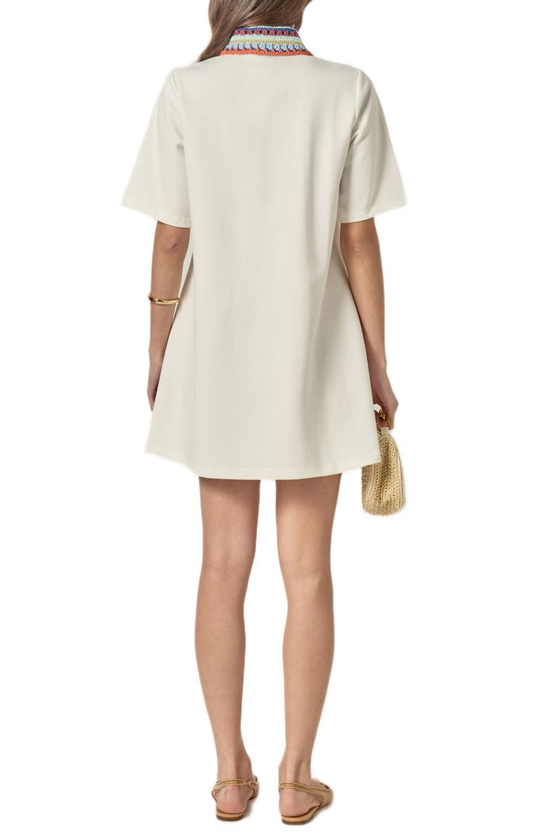 English Factory Knit Collar A-Line Shirtdress, Alternate, color, Off White