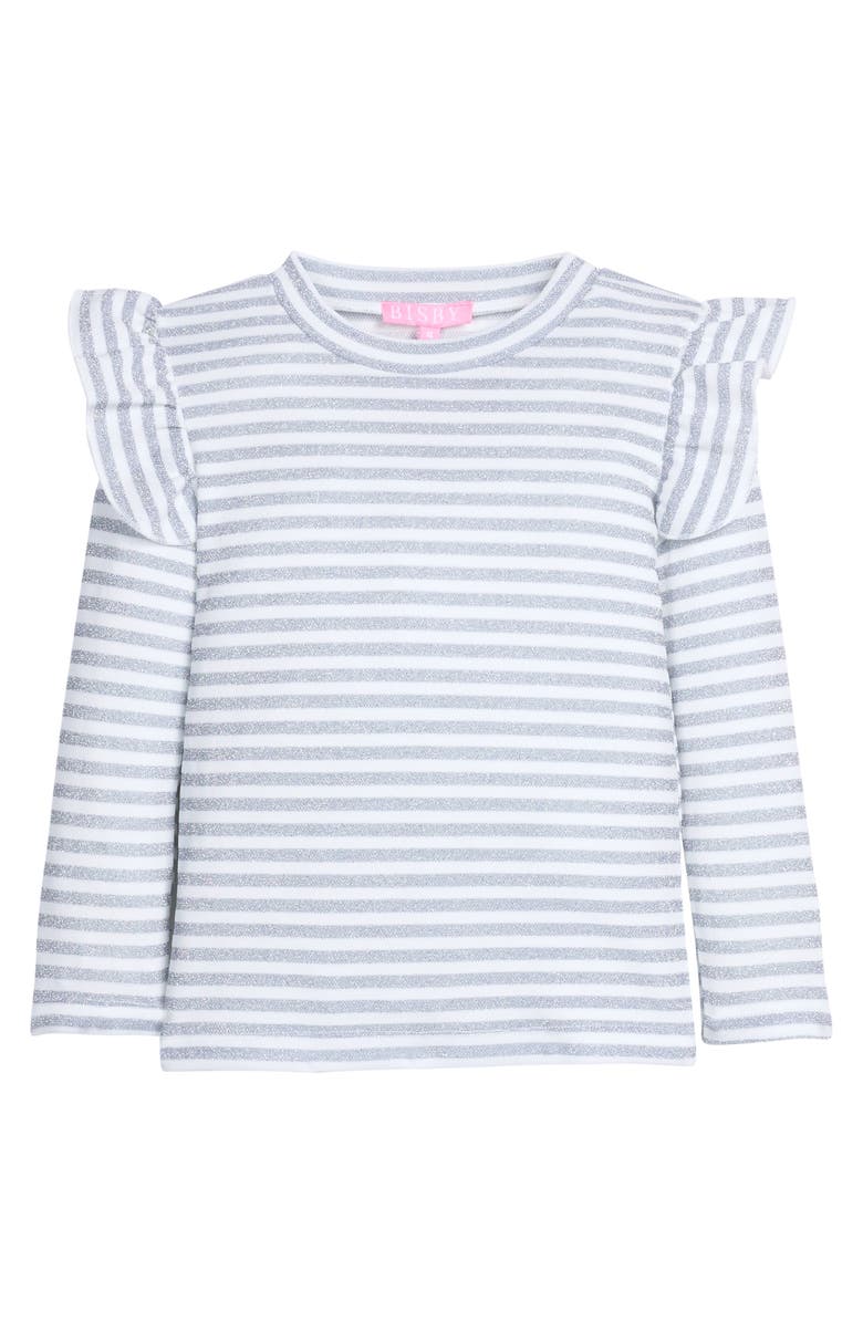 BISBY Kids' Sparkle Sadie Top, Main, color, Silver Stripe