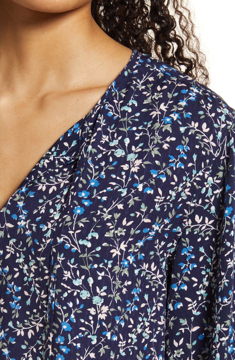 Caslon<sup>®</sup> Floral Split Neck Shirt, Alternate, color,