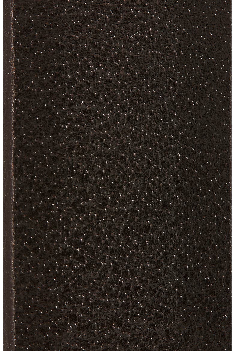 Petite Square Buckle Skinny Leather Belt, Alternate, color, DARK BROWN