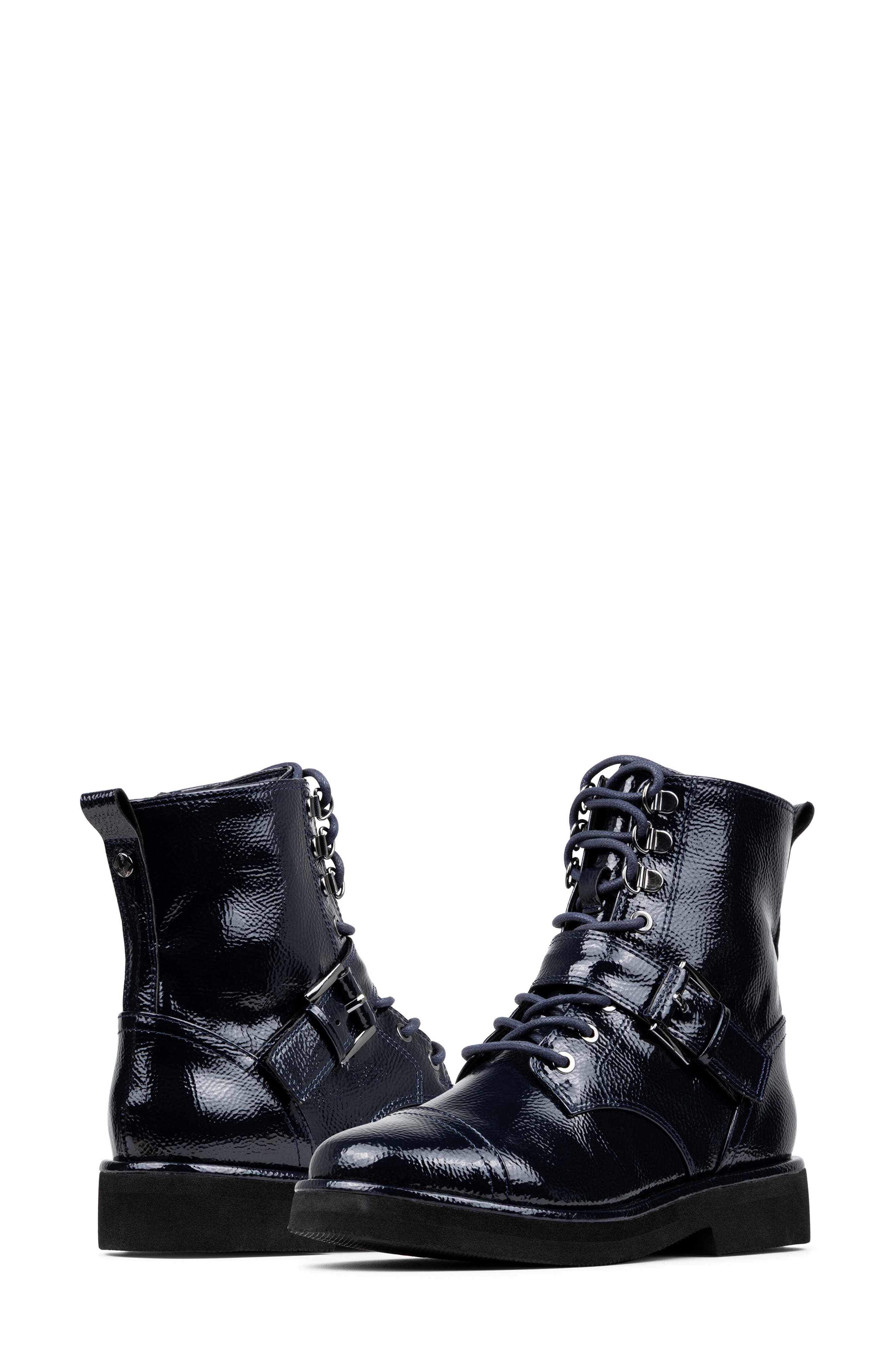 Speed Lace Up Buckle Boot, Alternate, color, NAVY
