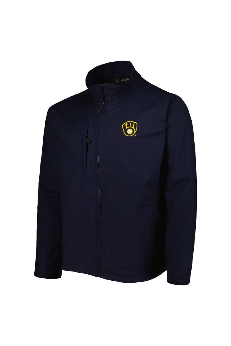 Men's Dunbrooke Navy Milwaukee Brewers Journey Tri-Blend Full-Zip Jacket, Alternate, color, Navy