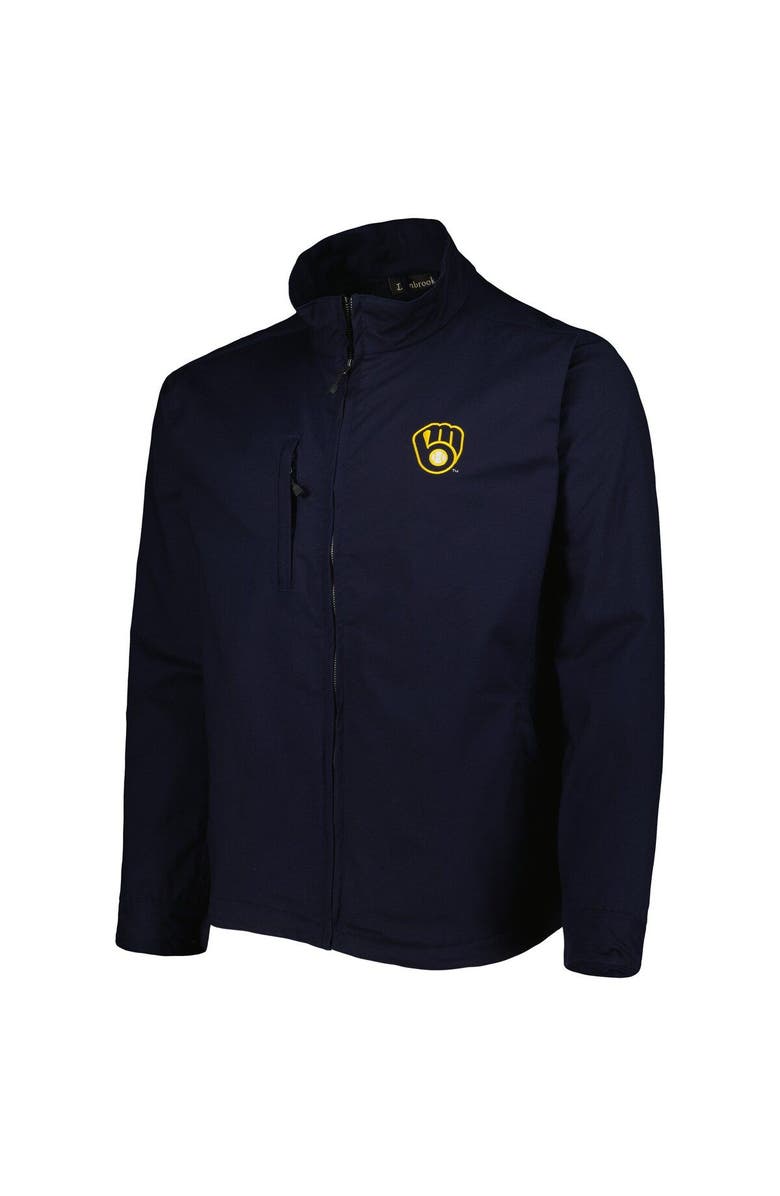 DUNBROOKE Men's Dunbrooke Navy Milwaukee Brewers Journey Tri-Blend Full-Zip Jacket, Alternate, color, Navy