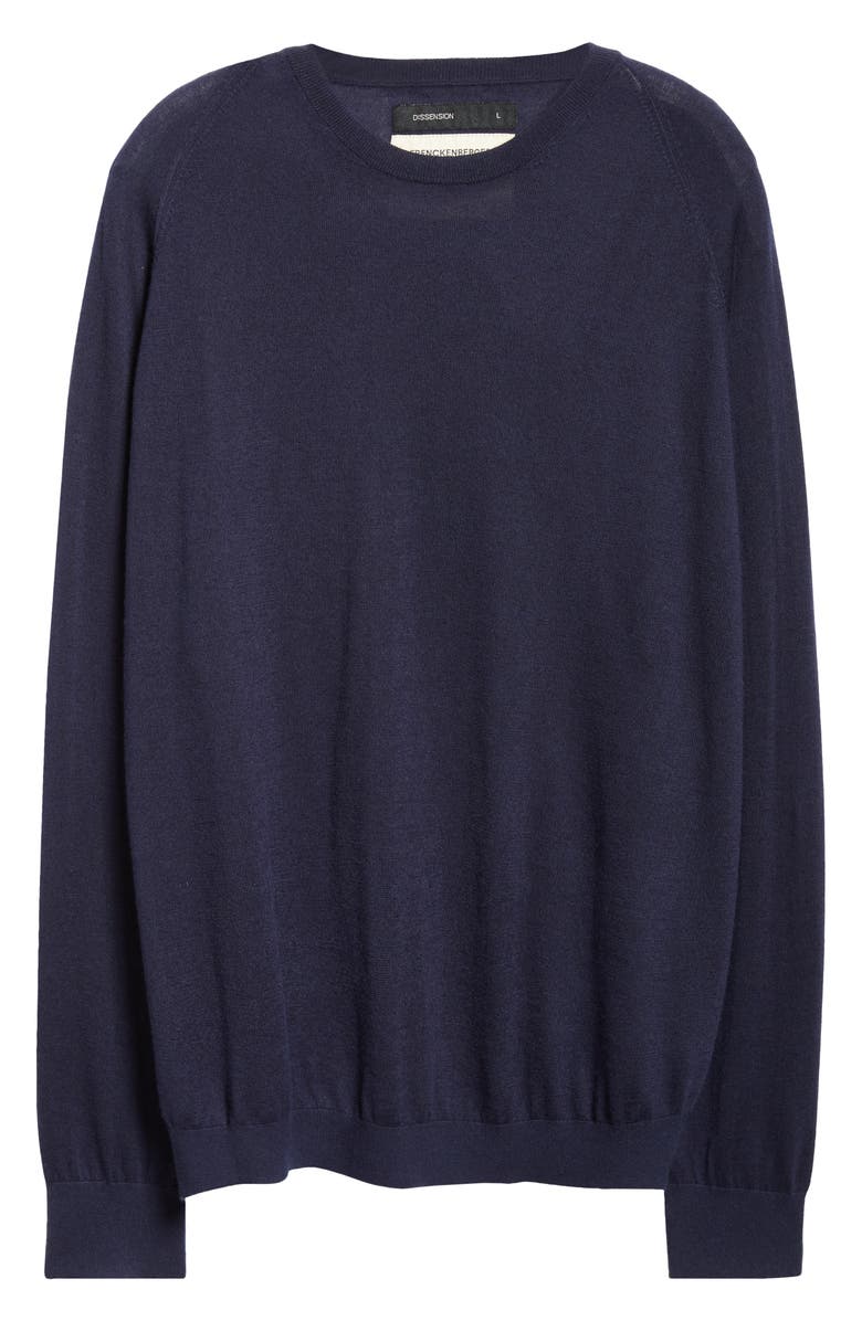 FRENCKENBERGER Silk & Cashmere Crewneck Sweater, Main, color, Navy