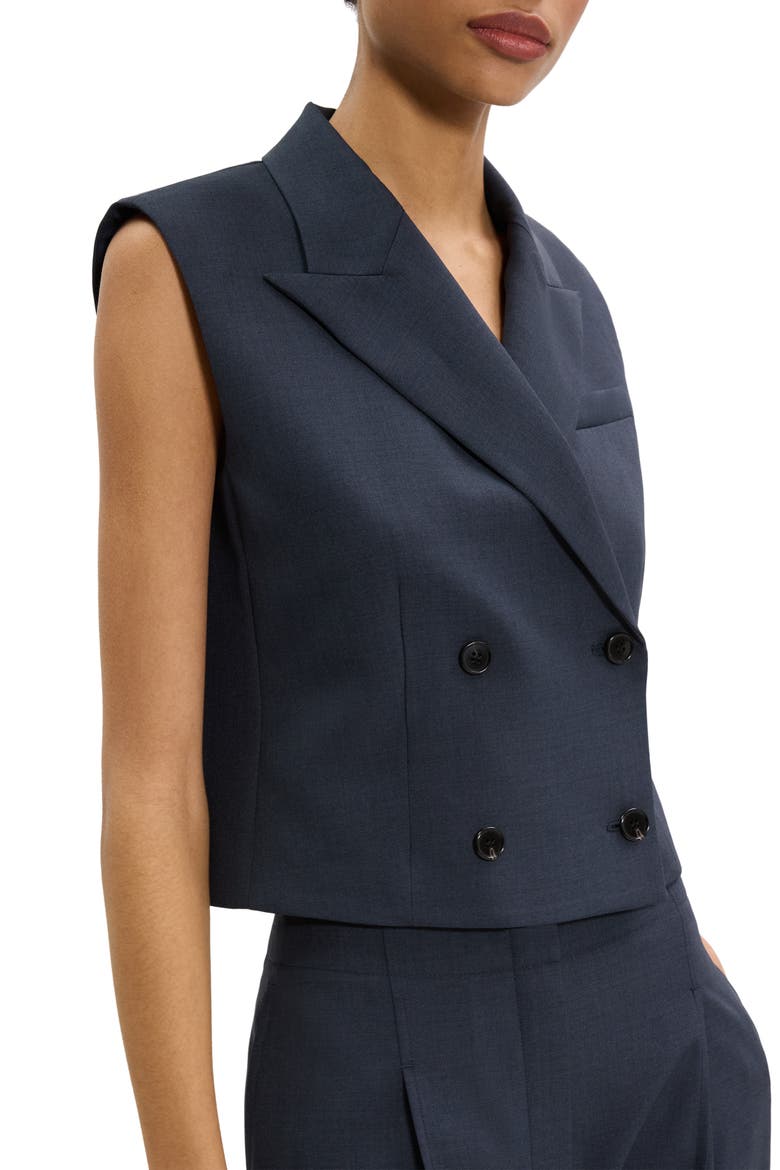 Double Breasted Crop Vest, Alternate, color, NOCTURNE NAVY