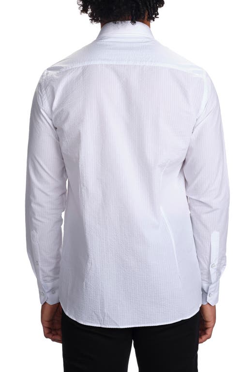 Studio Garnet Los Angeles Seaside Cotton Seersucker Button-up Shirt In White
