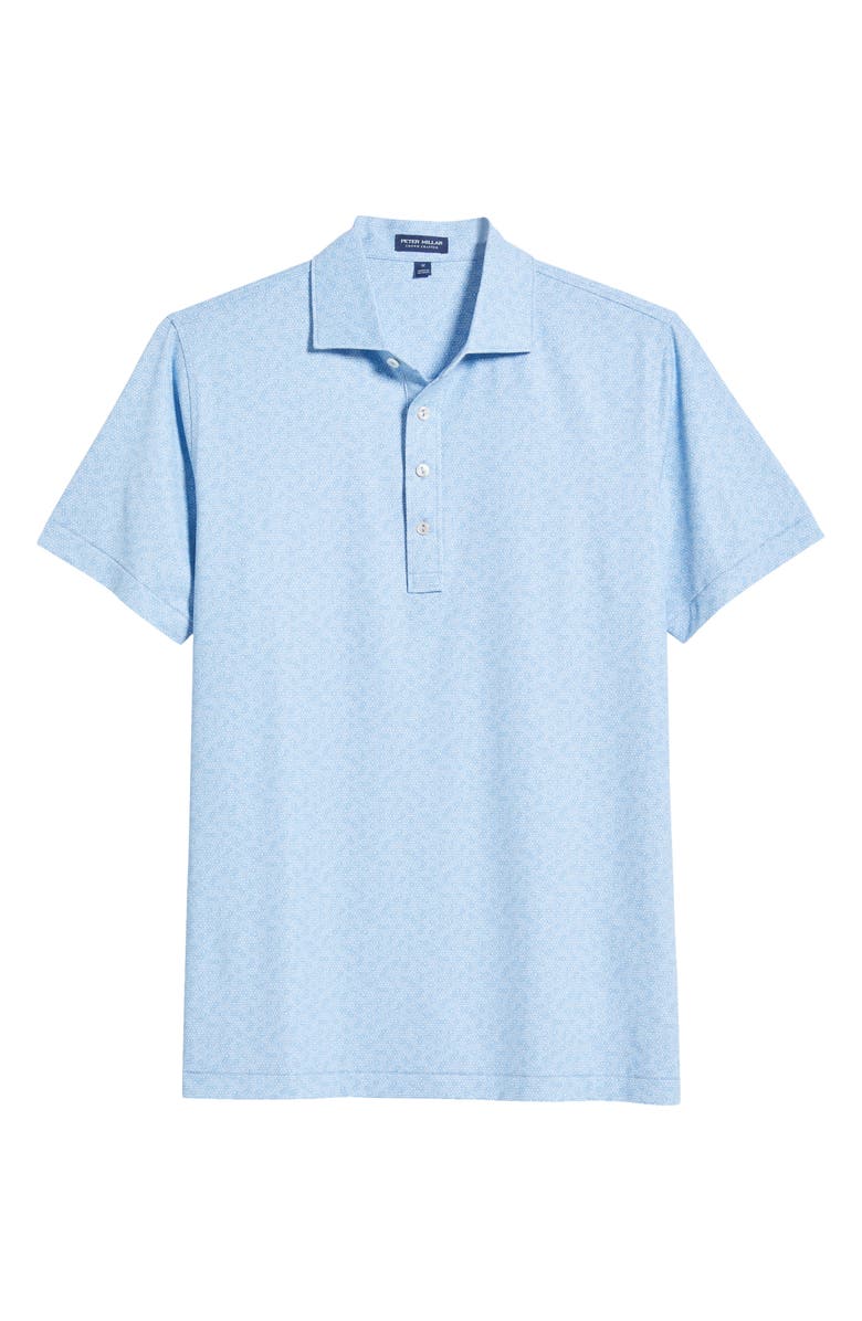Peter Millar Crown Crafted Avenue Wheel Print Performance Polo, Alternate, color, Angelite
