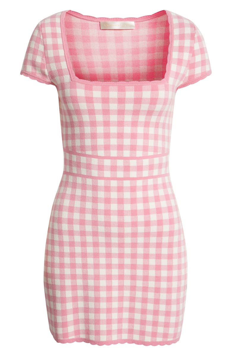 LoveShackFancy Kellen Plaid Knit Minidress, Alternate, color,
