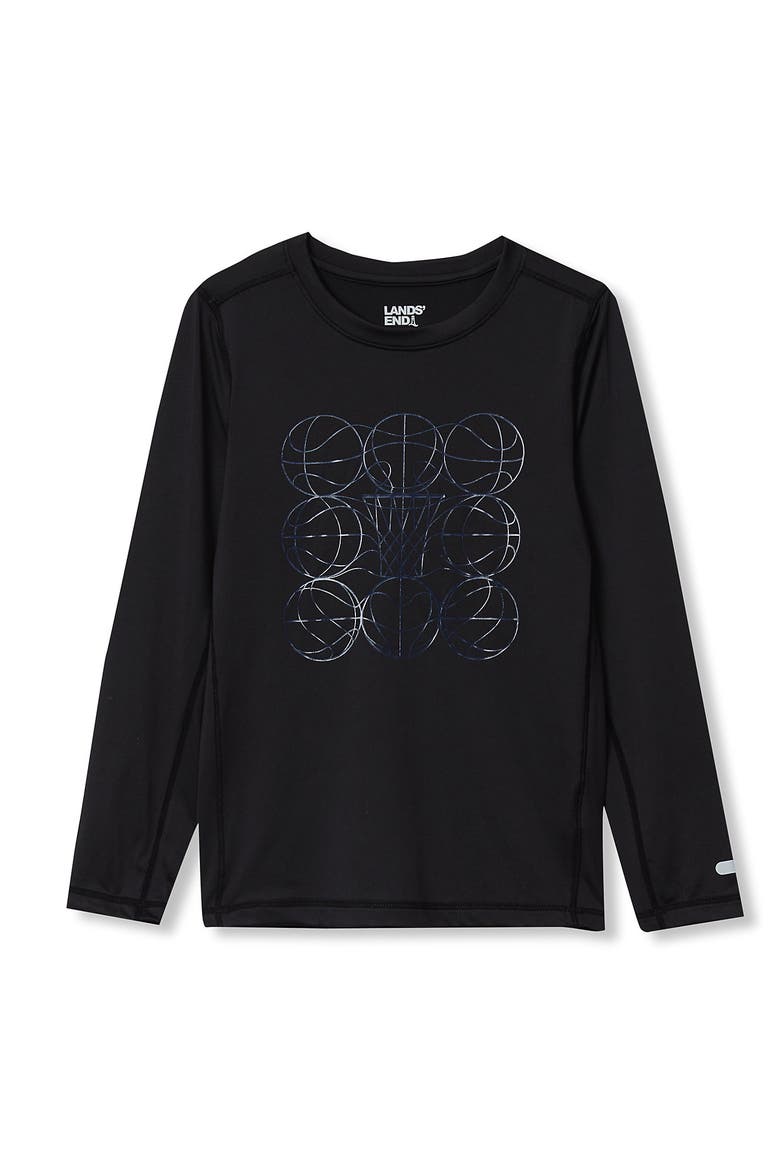Boys Active Long Sleeve Graphic Tee, Main, color, Basketball/Black