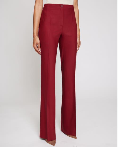 Santorelli Mid-rise Straight-leg Pants In Carmine Red