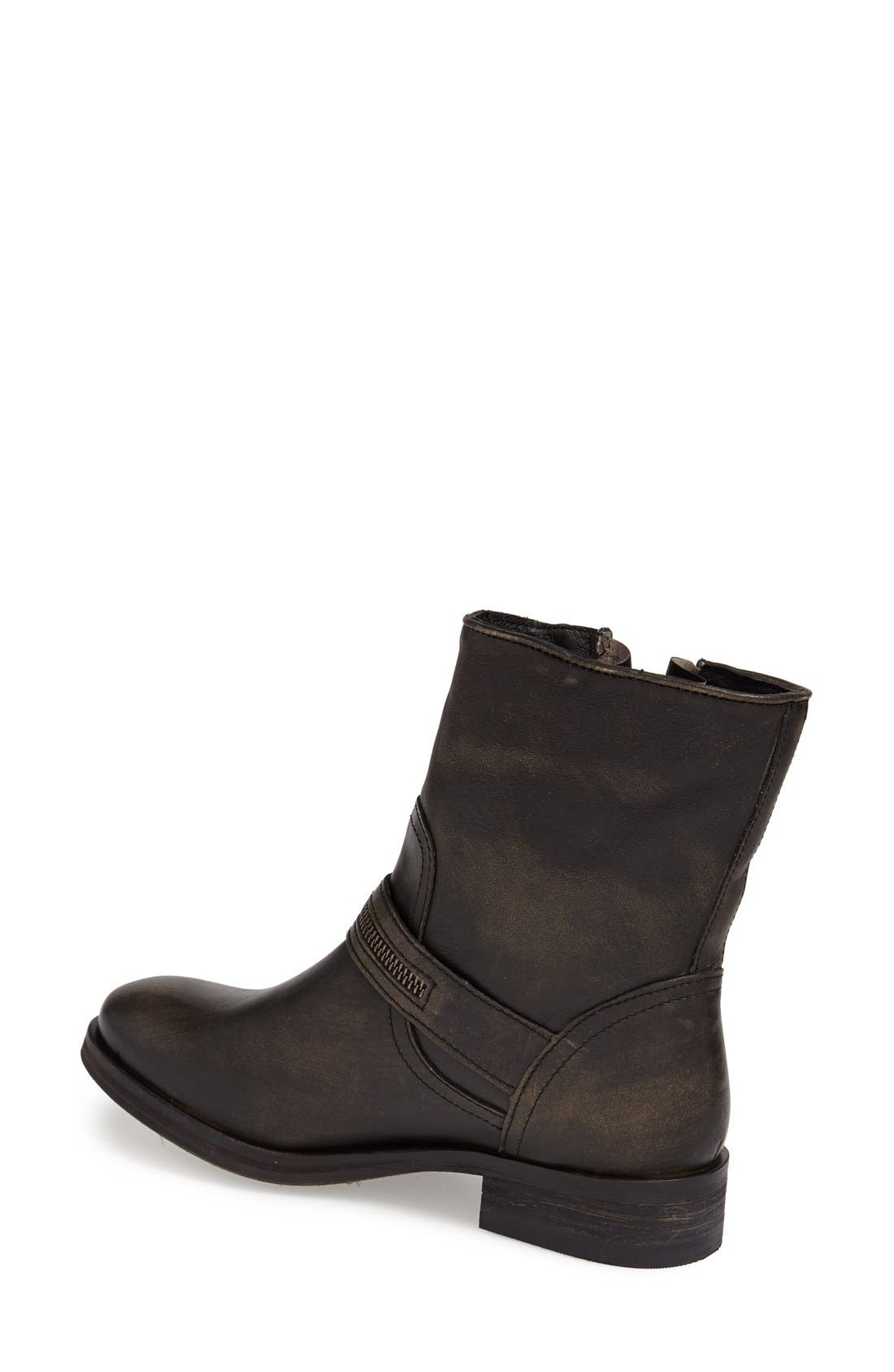 'Compadre' Leather Moto Boot, Alternate, color, BLACK