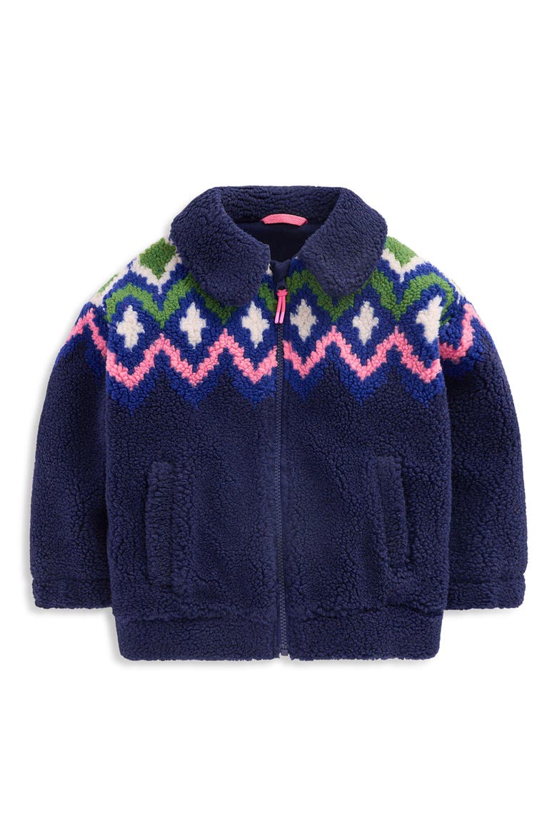 Kids' Collared Borg Jacket, Main, color, NAVY FAIR ISLE