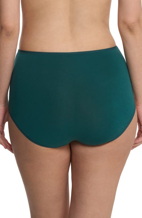 Natori Bliss Bare Cotton High Waist Briefs In Green