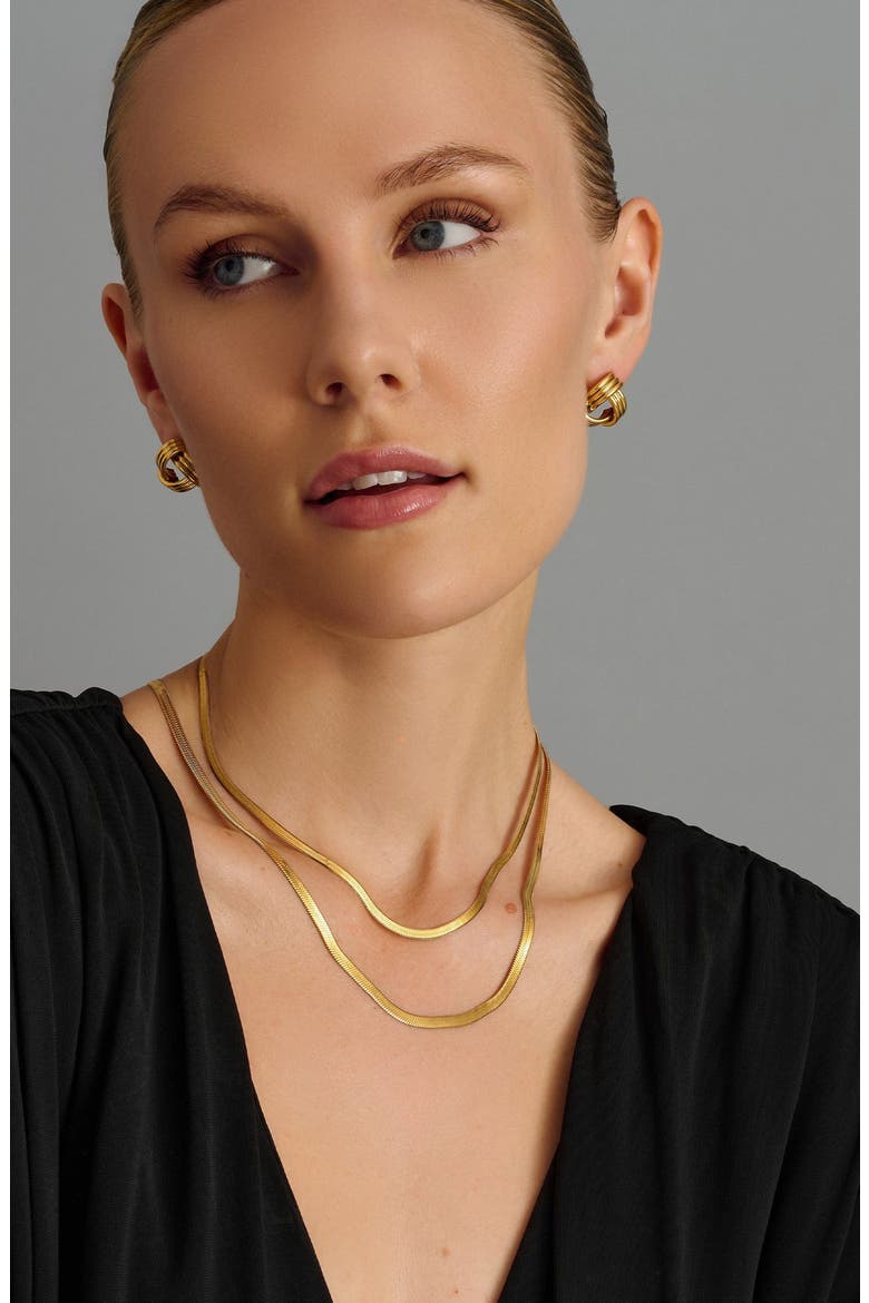 Snake Chain Necklace, Alternate, color, Gold