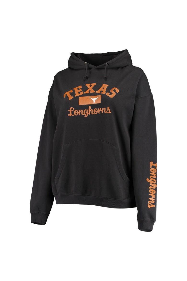 Women's Pressbox Black Texas Longhorns Rock n Roll Super Oversized Pullover Hoodie, Alternate, color, Black