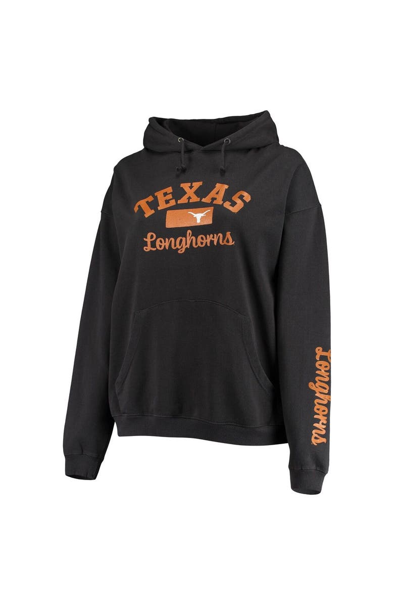 PRESSBOX Women's Pressbox Black Texas Longhorns Rock n Roll Super Oversized Pullover Hoodie, Alternate, color,