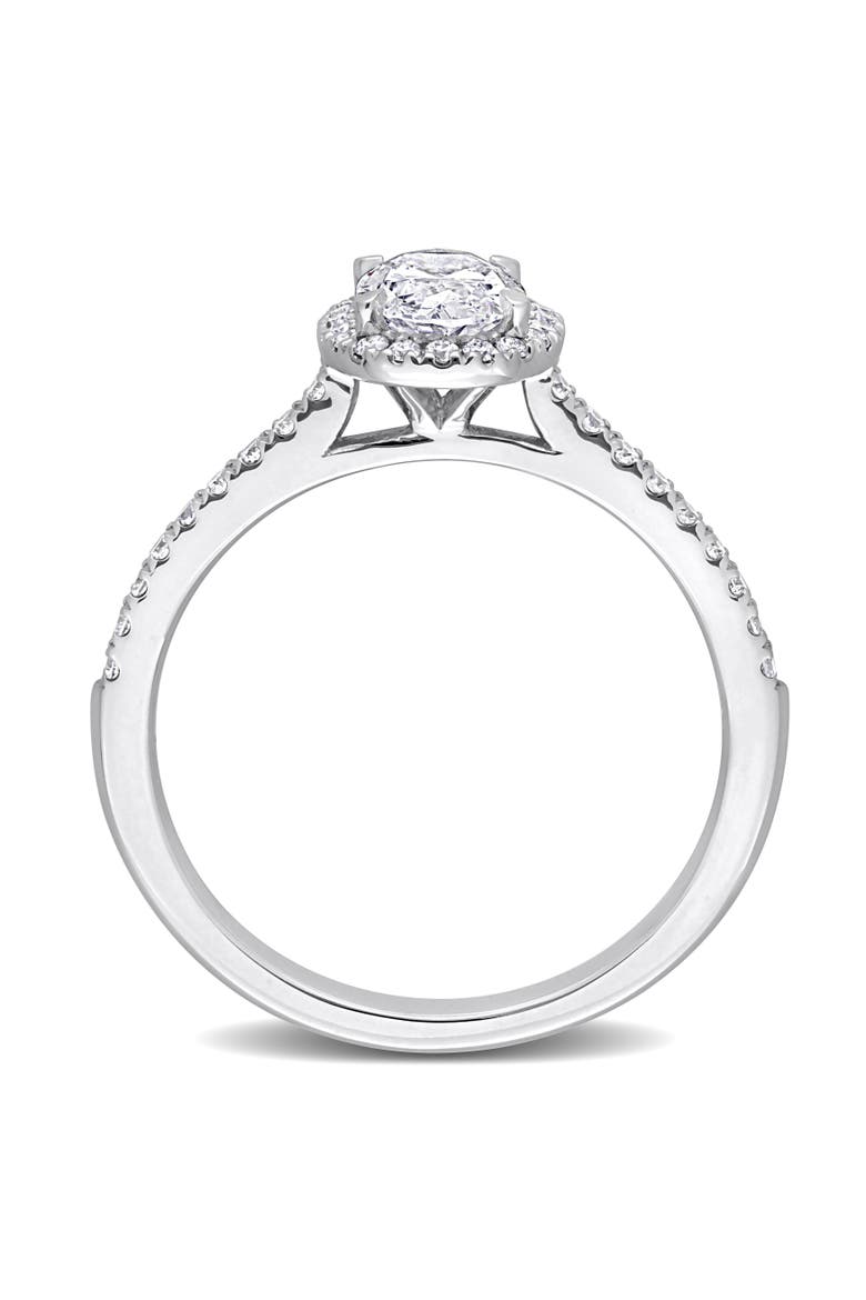 1 CTW Lab-Grown Diamond Oval Halo Ring 14k, Alternate, color, White Gold