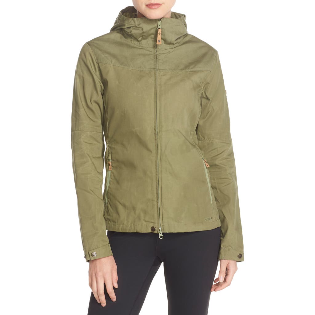 Fjällräven 'Stina' Hooded Water Resistant Jacket in Green  product