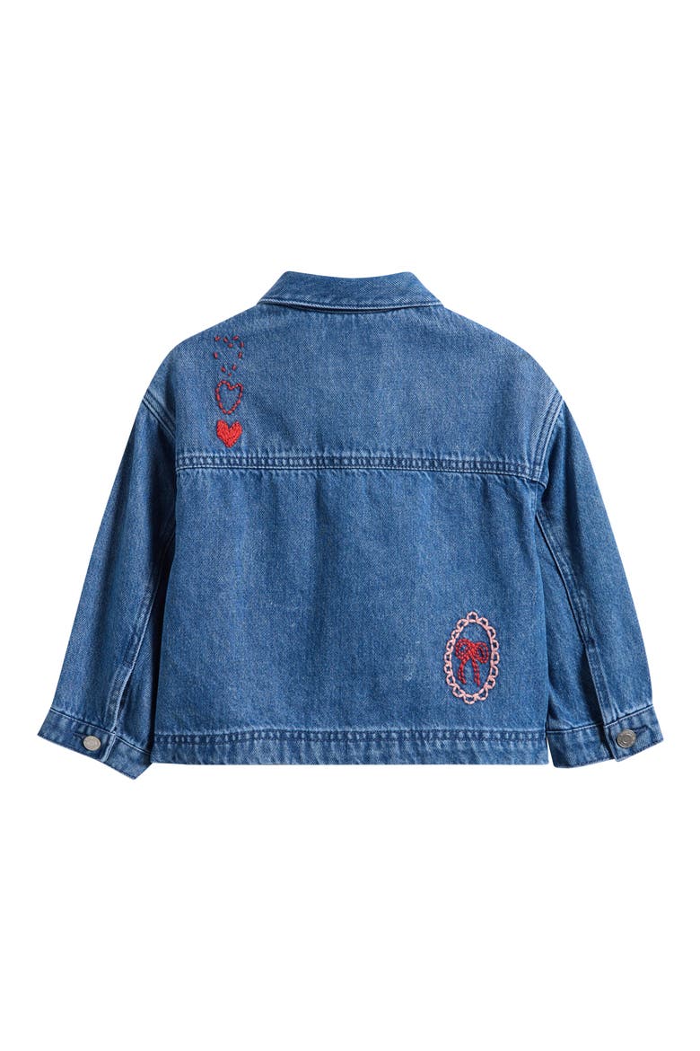 Kids' Embroidered Denim Jacket, Alternate, color, BLUE