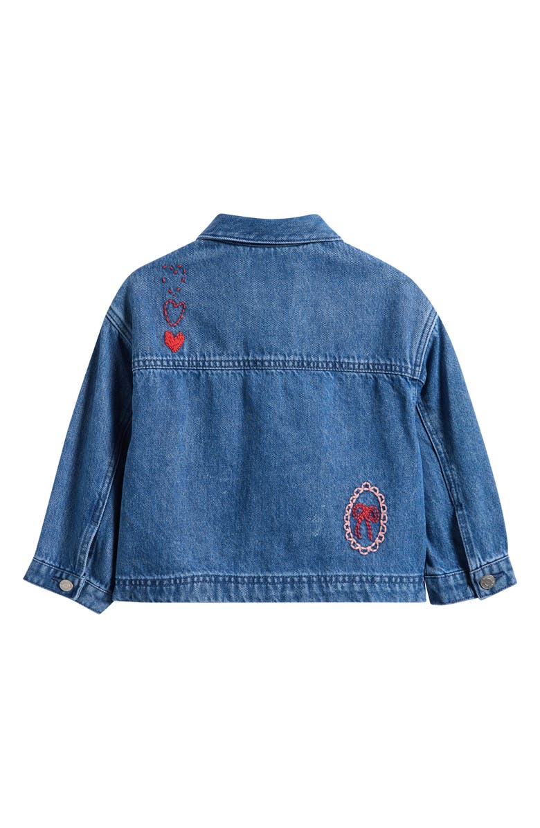 NEXT Kids' Embroidered Denim Jacket, Alternate, color, Blue