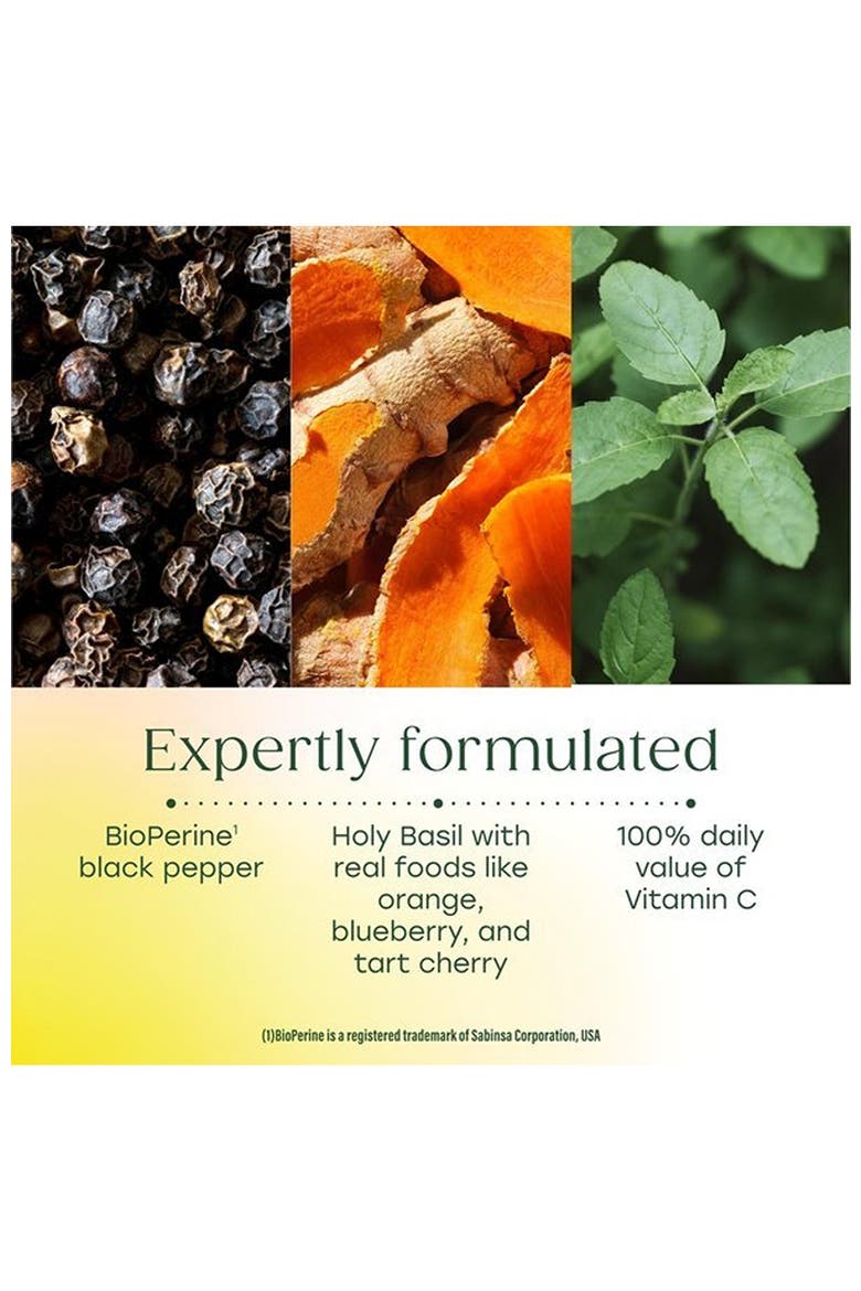 Daily Turmeric Nutrient Booster Powder with Black Pepper Extract, Vitamin C, Tart Cherry, Vegan, 2.08 Oz, Alternate, color, None