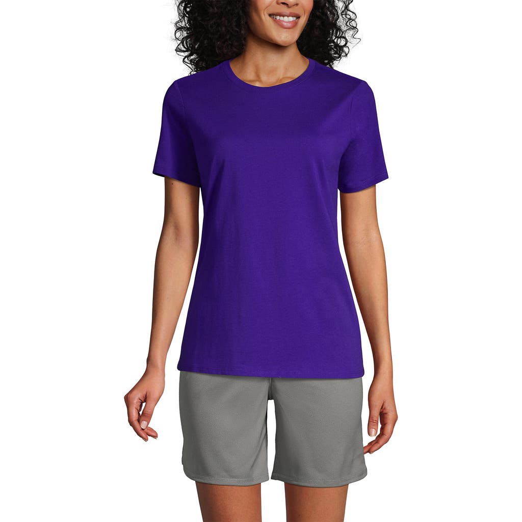 Lands' End School Uniform Short Sleeve Feminine Fit Essential T-shirt In Deep Purple