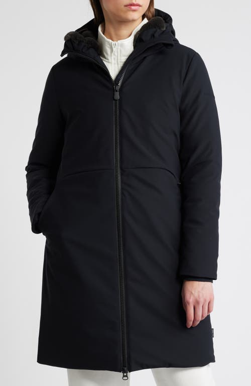 Save The Duck Junia Hooded Water Resistant Coat in Black 