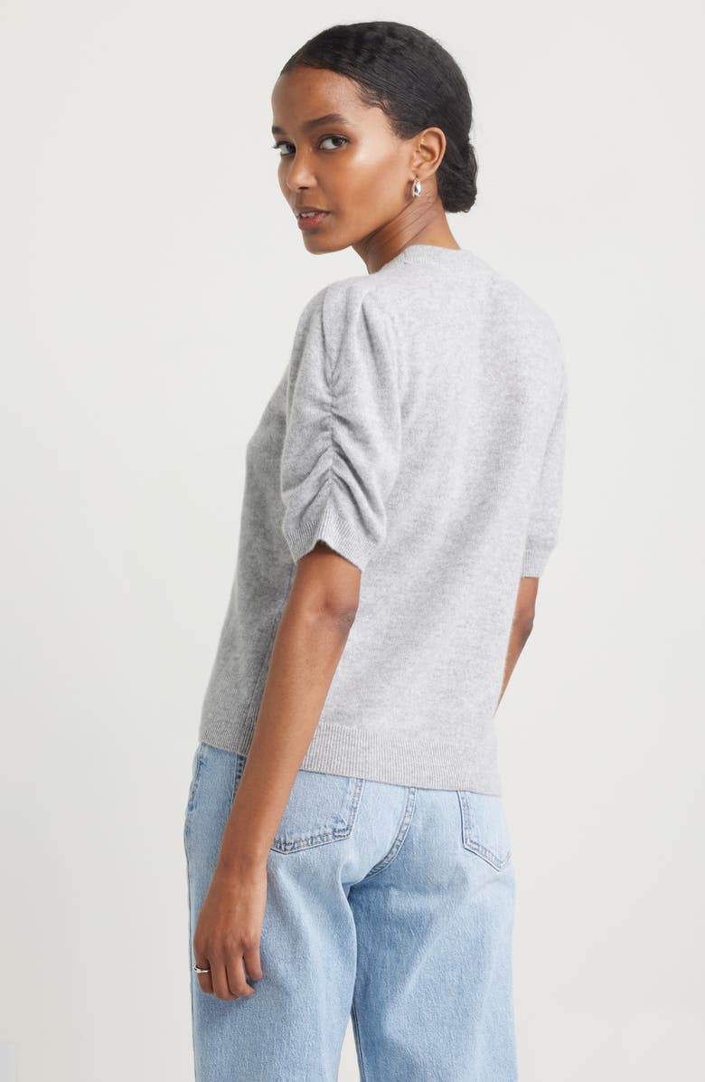 Nordstrom Ruched Short Sleeve Cashmere Sweater, Alternate, color, 