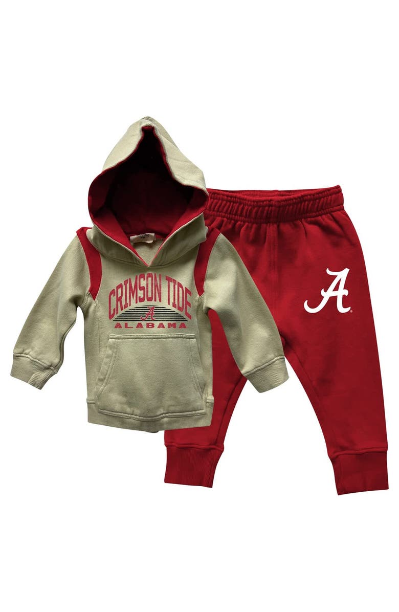 Wes & Willy Infant Wes & Willy Alabama Crimson Tide Colorblock Pullover Hoodie and Sweatpants Set, Alternate, color, Crimson