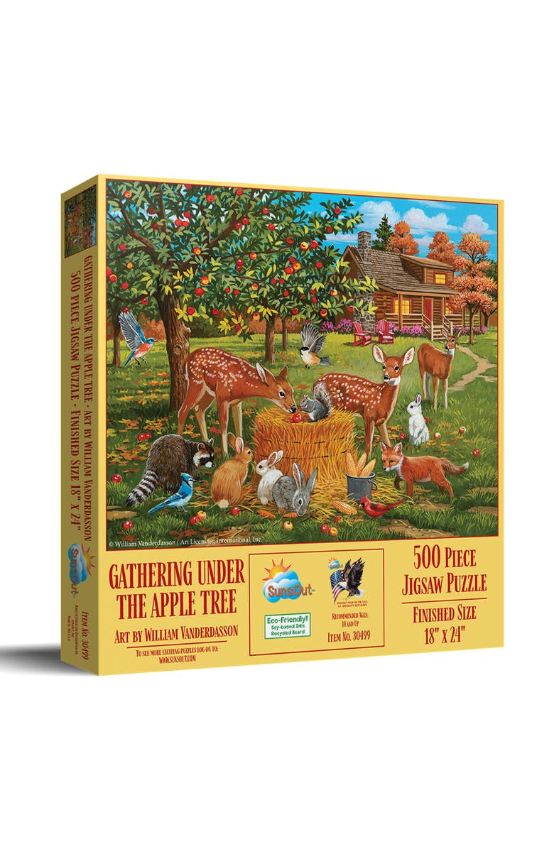 Sunsout Gathering under the AppleTree 500 piece Jigsaw Puzzle for Adults, Main, color, Multicolor
