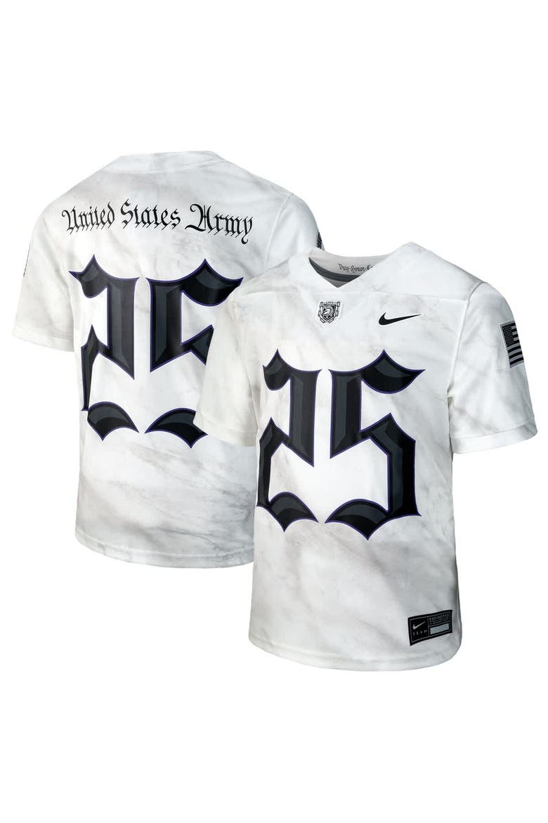 Youth Nike #25 White Army Black Knights Army 250 Collection Replica Game Jersey, Alternate, color, White