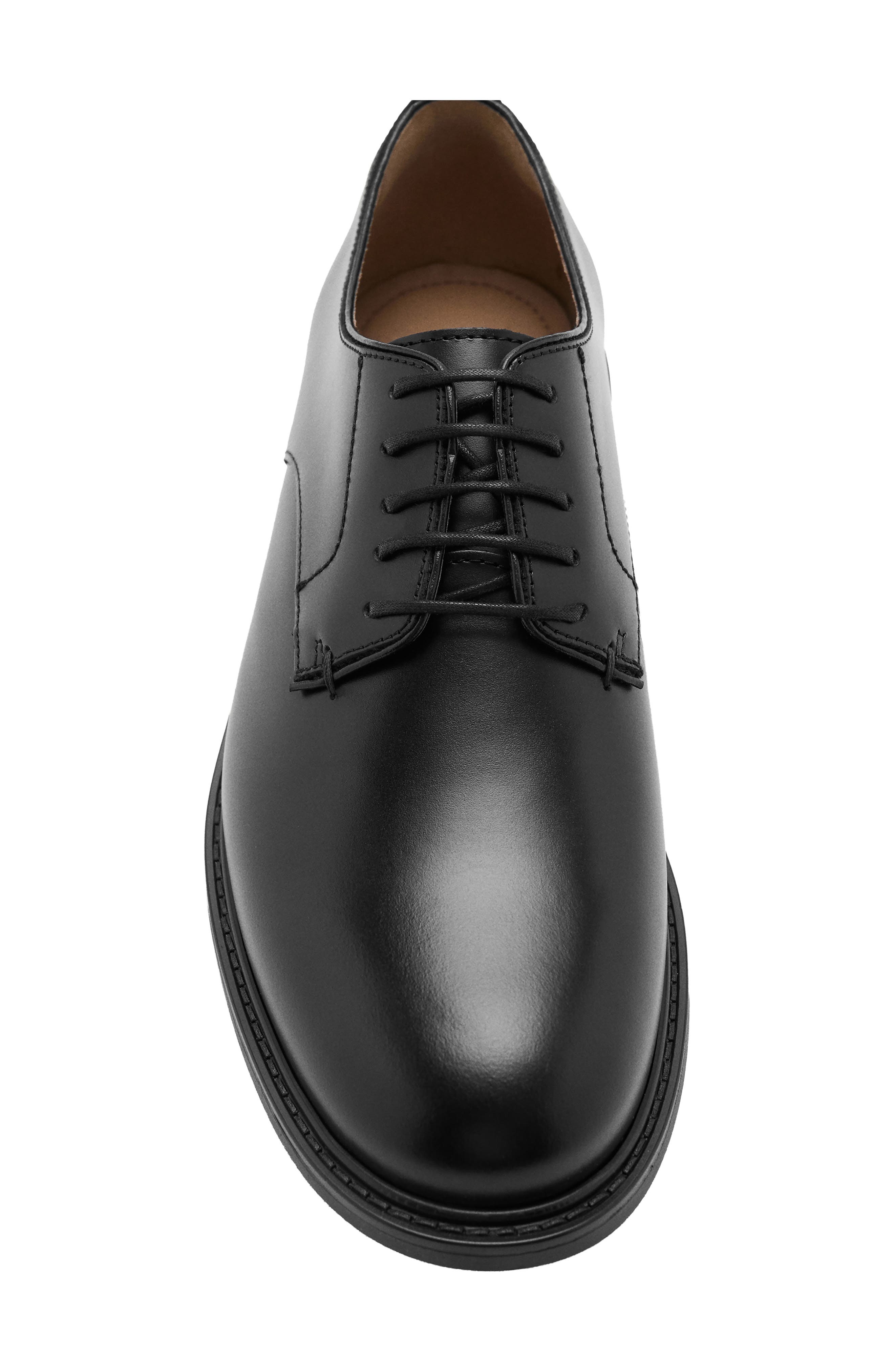 Plain Toe Leather Derby, Alternate, color, BLACK