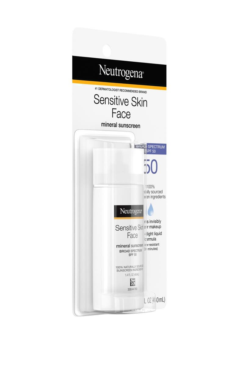 NEUTROGENA Sensitive Skin Face SPF 50 Liquid Sunscreen, Alternate, color,