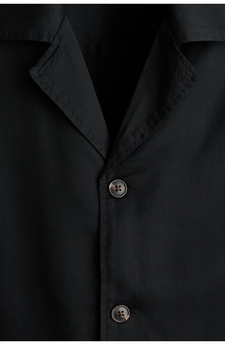 H&M Relaxed Fit Resort Shirt, Alternate, color, Black
