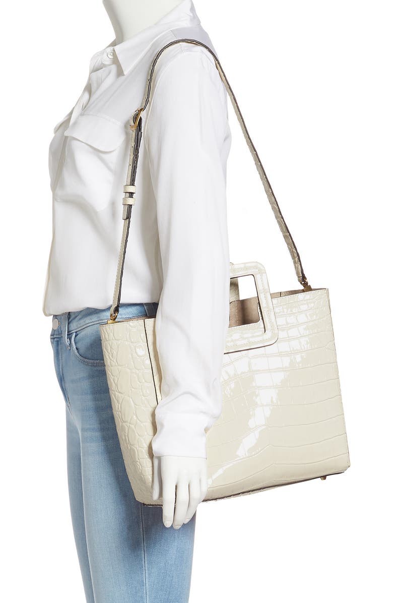 STAUD Shirley Croc Embossed Leather Tote, Alternate, color,