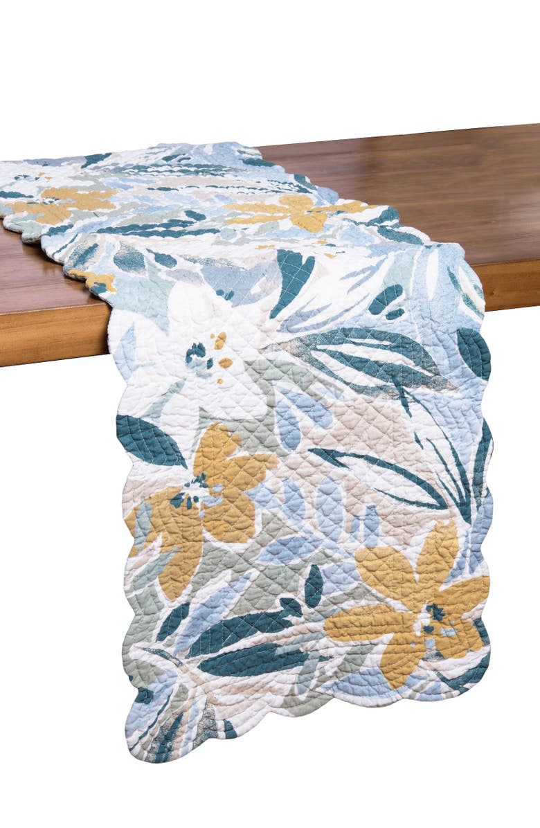 C&F Home Blue Joelle Table Runner 14" x 51", Alternate, color, Blue
