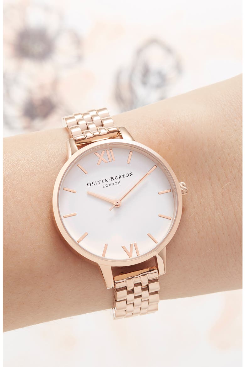 Bracelet Watch, 34mm, Alternate, color, ROSE GOLD/ WHITE/ ROSE GOLD