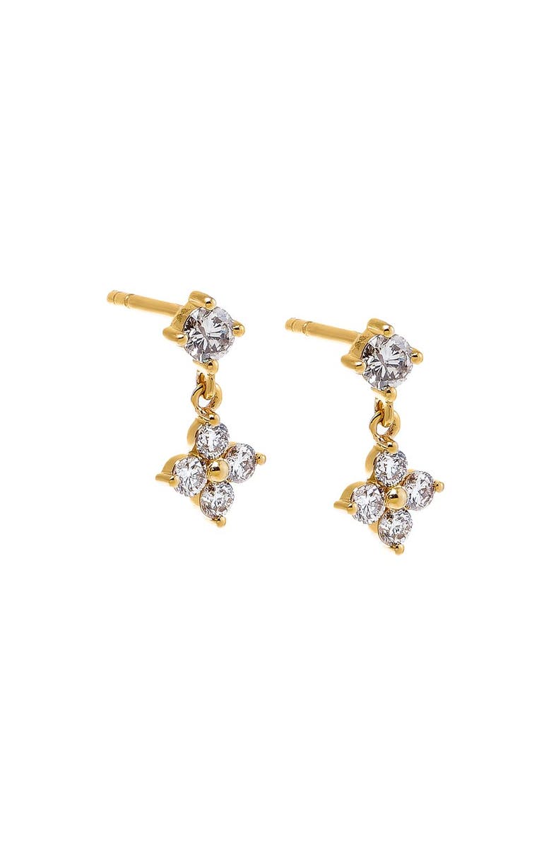 BY ADINA EDEN Diamond Flower Shaker Stud Earring 14K, Main, color,