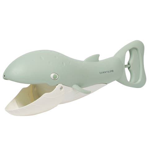 Sand Claws Whale Green, 13" Scoop Toy, Mouth Opens, Beach & Pool Play