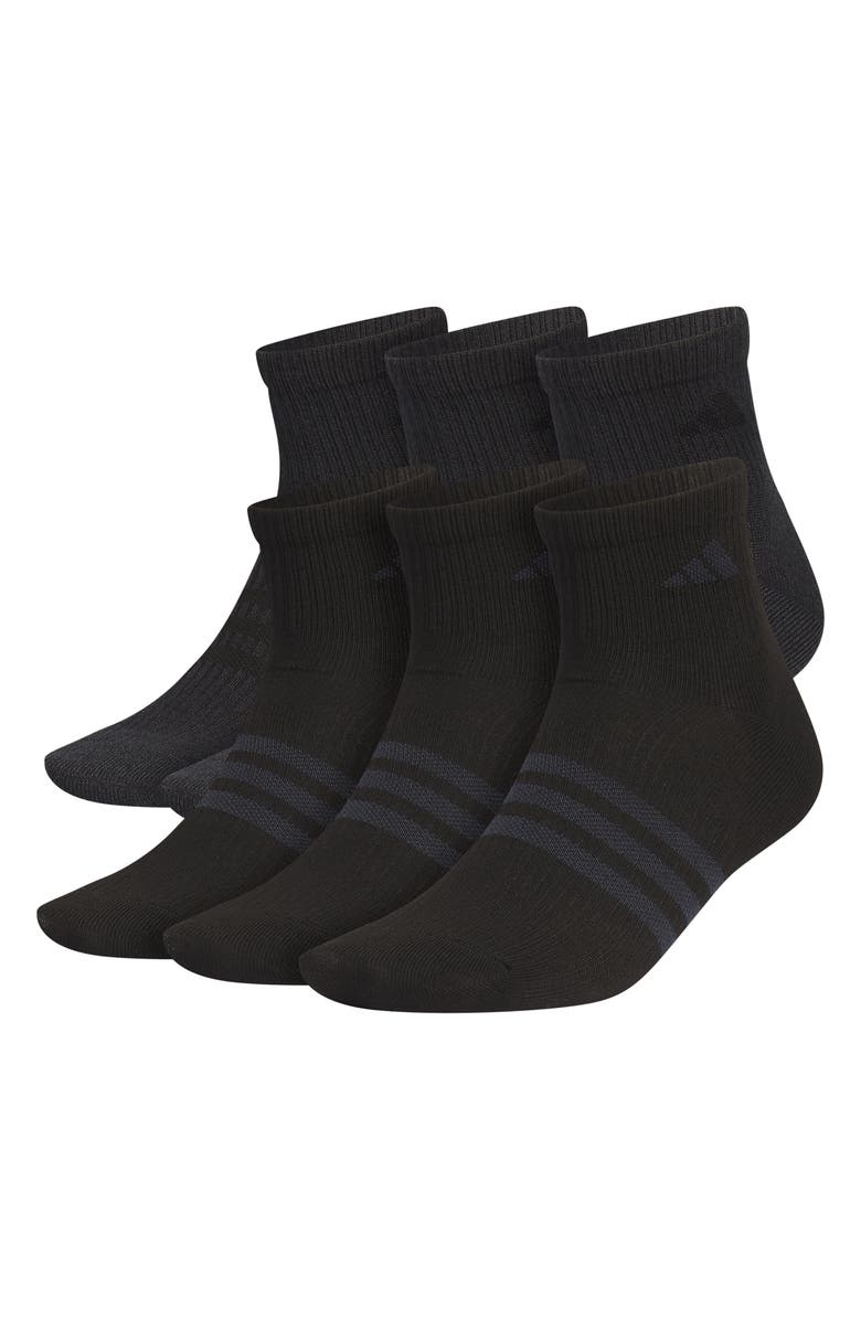 adidas Superlite 3.0 6-Pack AEROREADY Ankle Socks, Main, color, Black/ Night Grey