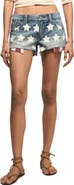 Lucky Brand Festival Star Print Denim Cutoff Shorts
