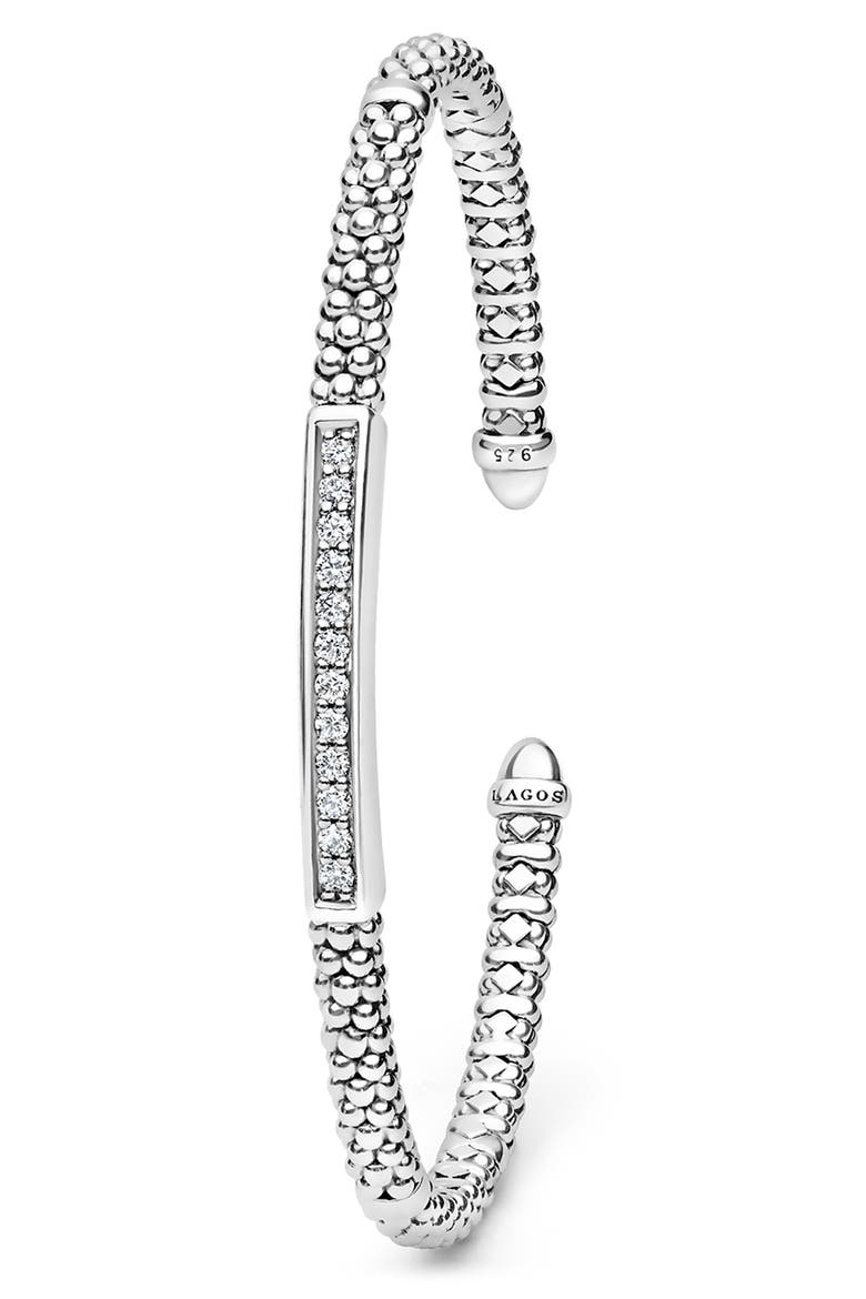 Caviar Spark Sterling Silver Cuff, Alternate, color, STERLING SILVER