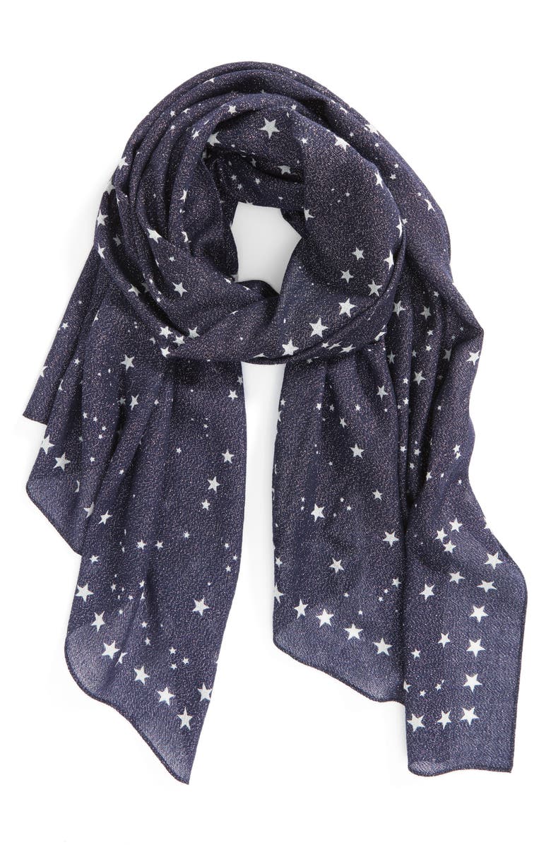 Kate Spade New York night sky wool blend scarf, Alternate, color, 