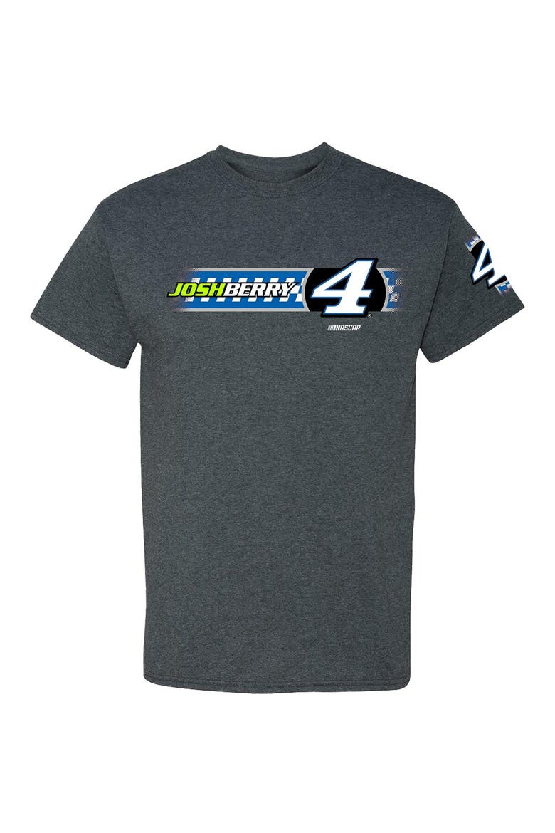 Men's Stewart-Haas Racing Team Collection  Heather Charcoal Josh Berry Lifestyle T-Shirt, Alternate, color, Heather Charcoal